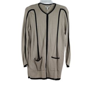 Dana Buchman Brown Women's Cardigan Sweater Open Front XL 019
